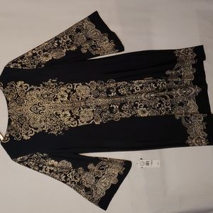 Black and Gold, Women's Tunic, Style dress.